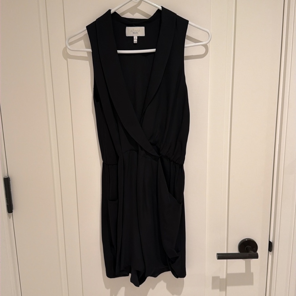 Adam Lippes Short Romper, Black, Size 2